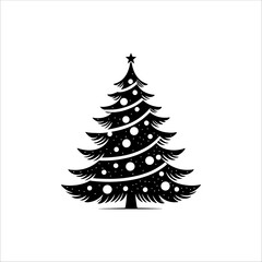 Silhouette of a Christmas tree. Christmas tree vector.