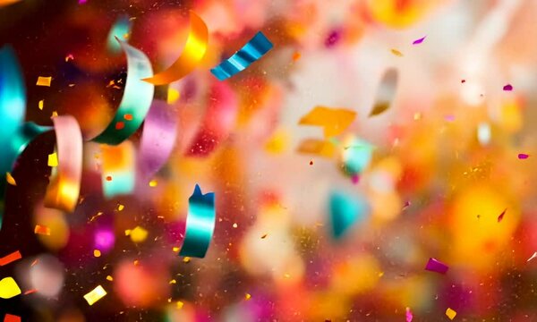 Streamers Tossed in Air by Partygoers