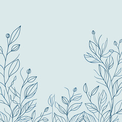 Minimalist Botanical Design with Soft Green Leaves