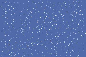 White snow flakes texture. Winter snowfall night background flat style.