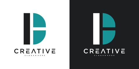 Initial letters DT, TD, D and T logo design. Premium Vector