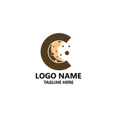 letter C cookies logo design vector