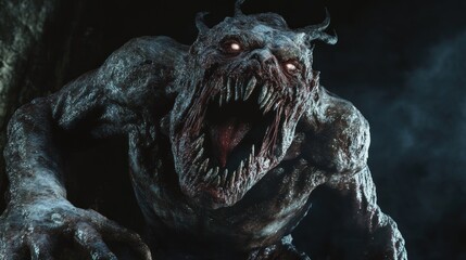 Frightening Monster with Glowing Eyes