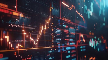 Fototapeta premium A financial institution utilizing 6Gdriven AI to analyze data and make strategic investment decisions with unprecedented accuracy and speed.