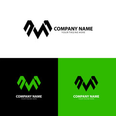 letter VM logo design vector