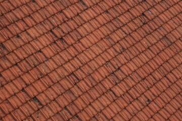 tile arrangement pattern on the roof of the house. tile pattern background. 