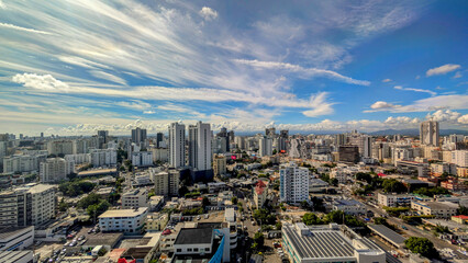 city skyline. Santo Domingo aerial morning view in Dominican Republic 