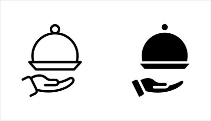 Platter icon set. restaurant sign. waiter symbol vector illustration on white background