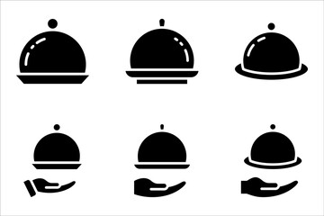 Platter icon set. restaurant sign. waiter symbol vector illustration on white background