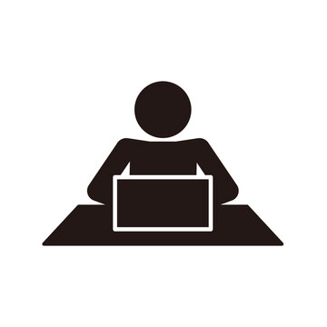 recommend clip art: パソコンで作業する人のシンプルなアイコン