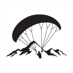 silhouette of a parachute