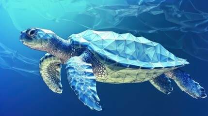 Obraz premium Sea Turtle Polygonal Illustration