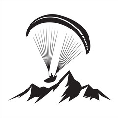 black and white parachute