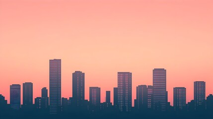 Fototapeta premium Cityscape Silhouette at Sunset