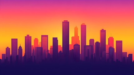 Cityscape Sunset Skyline