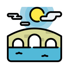 Bridge vector illustration in cartoon style, for tourism and holiday.