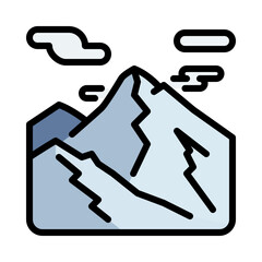 Mountain vector illustration in cartoon style, for tourism and holiday.