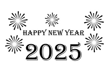 Happy new year 2025 template flat illustration