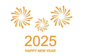 Happy new year 2025 template flat illustration