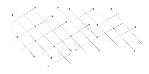 Abstract lines in grey and white tone of many squares and rectangle shapes on white background. Metal grid isolated on the white background. nervures grey abstract perspective Random chaotic.	
