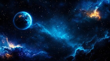 Celestial Galaxy Planet Nebula Stars Cosmic Background