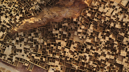 Super high shot of ancient Saudi Arabian ruins
