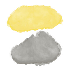 Yellow Grey Abstract Watercolor Shapes