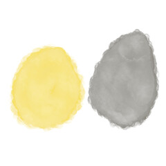 Yellow Grey Abstract Watercolor Shapes