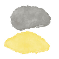 Yellow Grey Abstract Watercolor Shapes