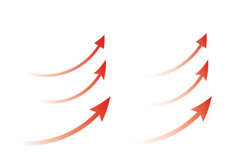 Red gradient arrow for increasing performance