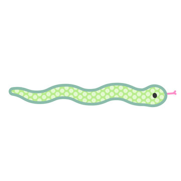 recommend clip art: 蛇行するコミカルでかわいい緑の蛇