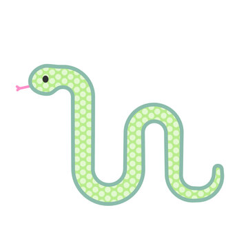 recommend clip art: 蛇行するコミカルでかわいい緑の蛇