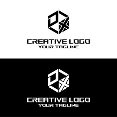 creative letter logo dx desain vektors