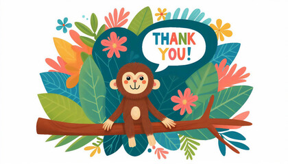 南国のサルの可愛いイラスト