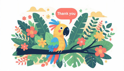 南国の鳥のポップなイラスト