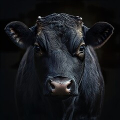 Majestic Black Cow Portrait: A Captivating Close-up