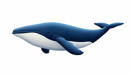 Obraz premium Stylized Humpback Whale Illustration, Swimming Gracefully in Ocean Depths, Detailed Digital Art, Aquatic Mammal, Wildlife Depiction