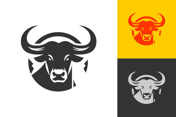 Bull silhouette symbol. Minimal design. Fit for logo, symbol, brand, mark, merch. Vector Eps 10.