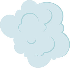 Simple cloud character decoration in flat cartoon graphic style. Cute element for childrens art, craft, and DIY projects. Concept of creativity, imagination, and playful designs, suitable for various