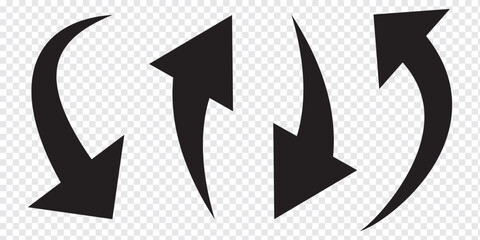 Curved arrow icons. curved arrows set. arrow symbol collection. vector