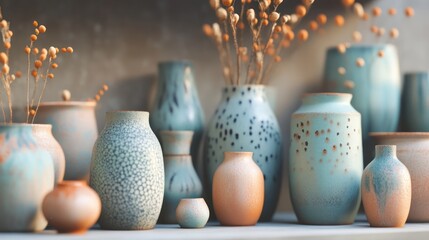 Ceramic Vases on a Shelf