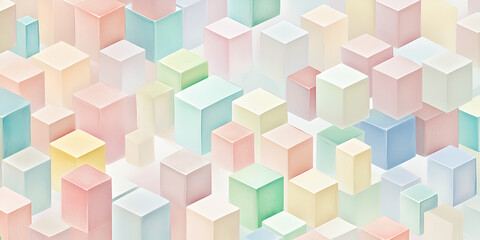 Pastel Cityscape: Abstract Blocks 