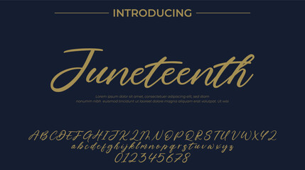 Juneteenth Font Stylish brush painted an uppercase vector letters, alphabet, typeface