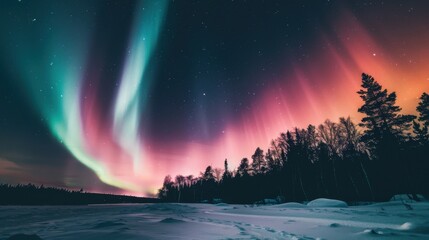 A dramatic visual of a multi-colored aurora borealis illuminating a dark, clear night sky, Symbolizing the awe-inspiring beauty and impact of embracing diverse perspectives within a unified vision
