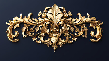 Ornate gold baroque decorative pattern. Baroque. Illustration