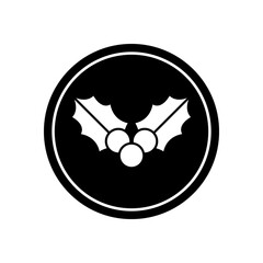 A black and white icon of a Christmas