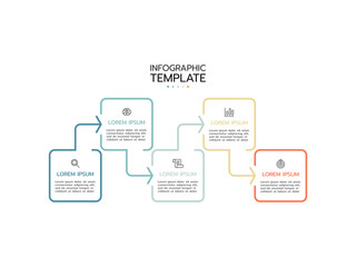 Obraz premium Vector Infographic design template with icons and 5 options or steps. Can be used for process diagram, presentations, workflow layout, banner, flow chart, info graph.