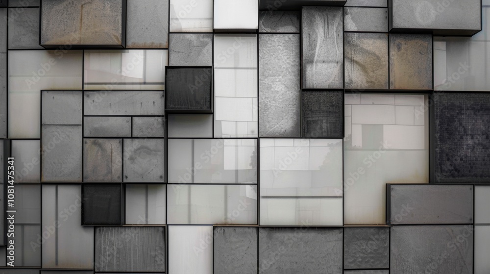 Aufkleber a grid of interconnected squares in different opacities and shades, metaphorizing the intersection a