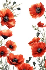 Vibrant poppy blossoms a stunning floral arrangement capturing the beauty of nature's palette