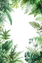 Elegant greenery a serene border of lush leaves and foliage perfect for nature-inspired designs and backgrounds